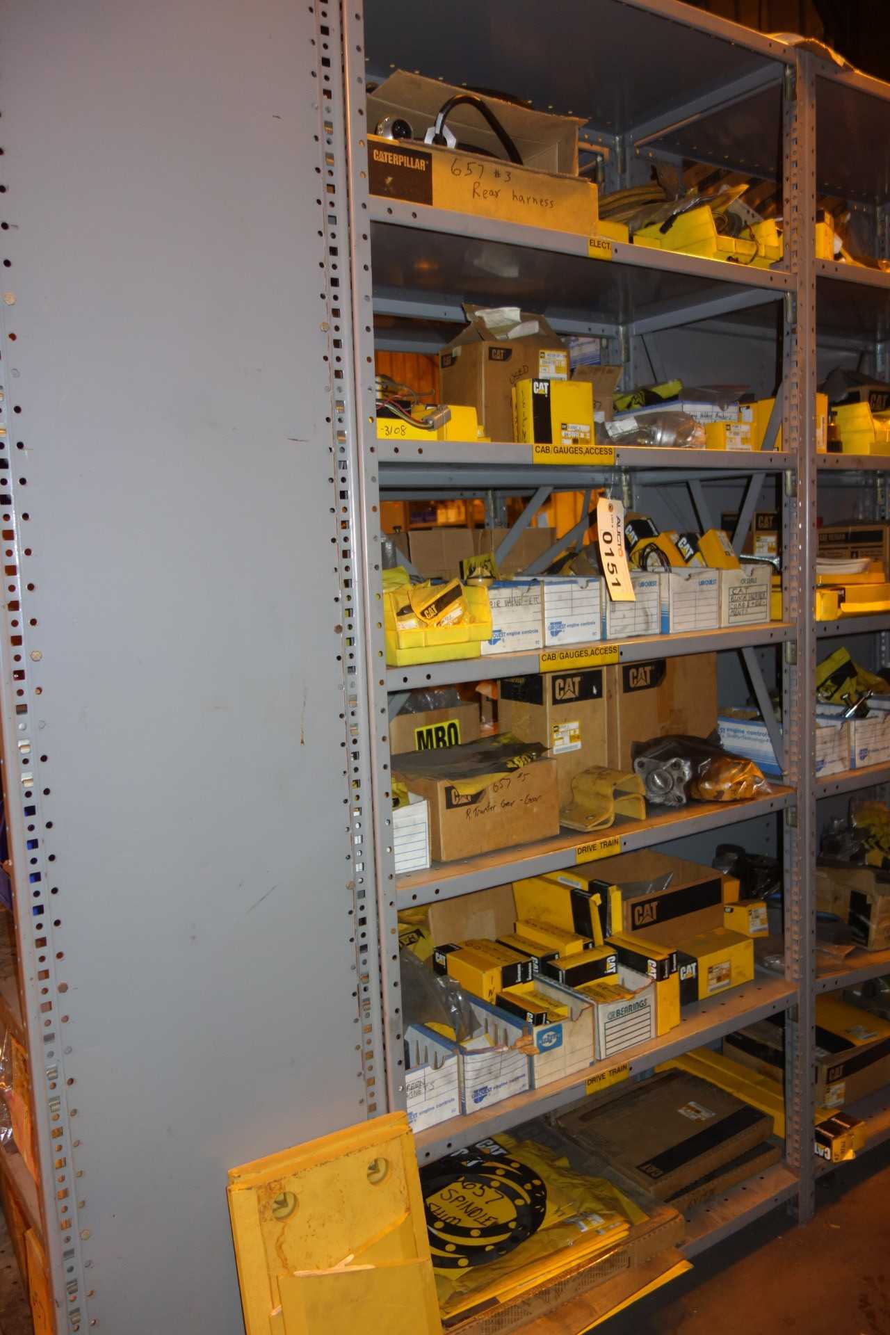 CONTENTS OF SHELVING, CAT HEAVY EQUIPMENT PARTS - SHELVING