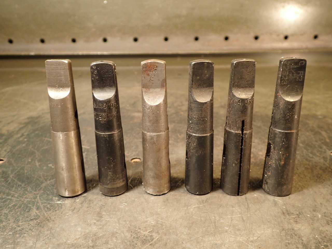6 Pc Lot Morse Taper #2 Drill Collets 3/16" 5/16" 3/8" 23/64" 27/64 1/2" MT2 2MT - MACHINING ACCESSORIES & TOOLING