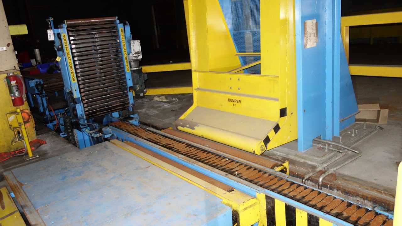VOITH SULZER 62 63 UPENDER & STORAGE SLAT CONVEYOR ROLL TURNING DEVICE - CONVEYORS