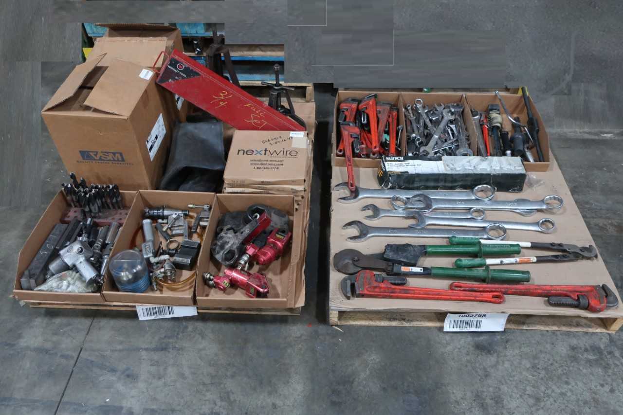 2 PALLETS OF ASSORTED TOOLS,PARTS AND ACCESSORIES - HAND TOOLS