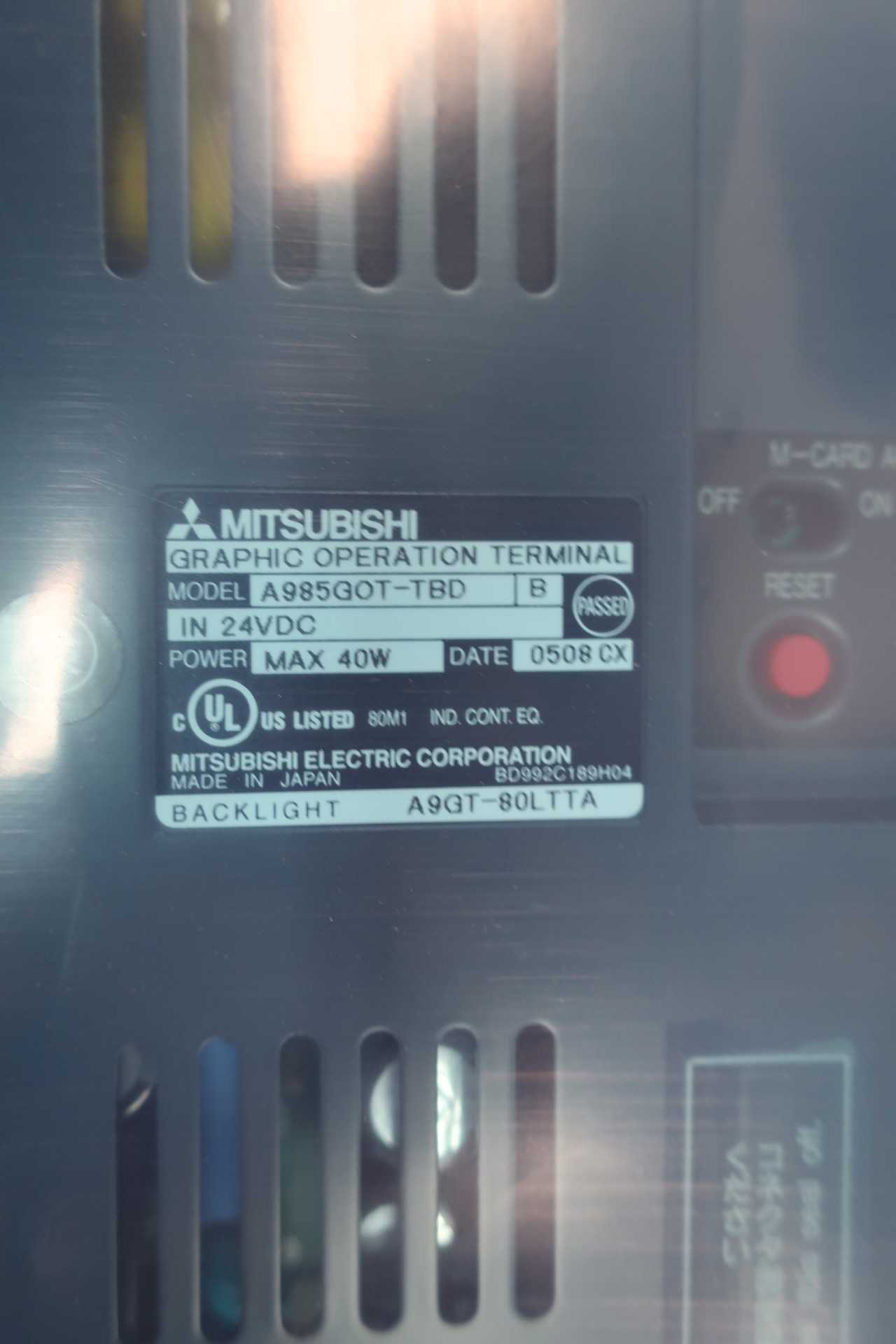 MITSUBISHI A985GOT-TBD OPERATOR INTERFACE PANEL - AUTOMATION & CONTROLS