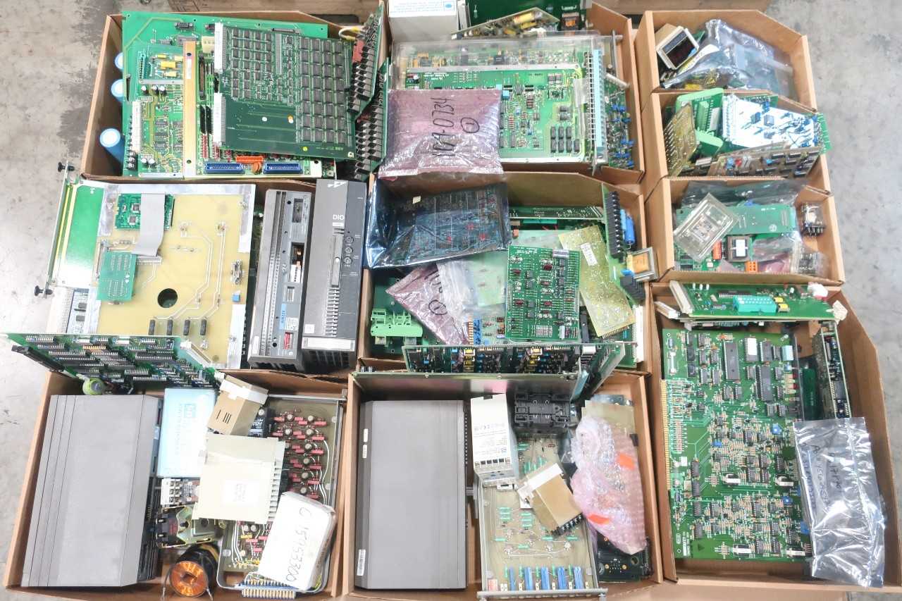 2 PALLETS OF ASSORTED ELECTRICAL CIRCUIT BOARDS, RELAYS, MODULES- BAILEY, STRUTHERS-DUNN - ELECTRICAL COMPONENTS