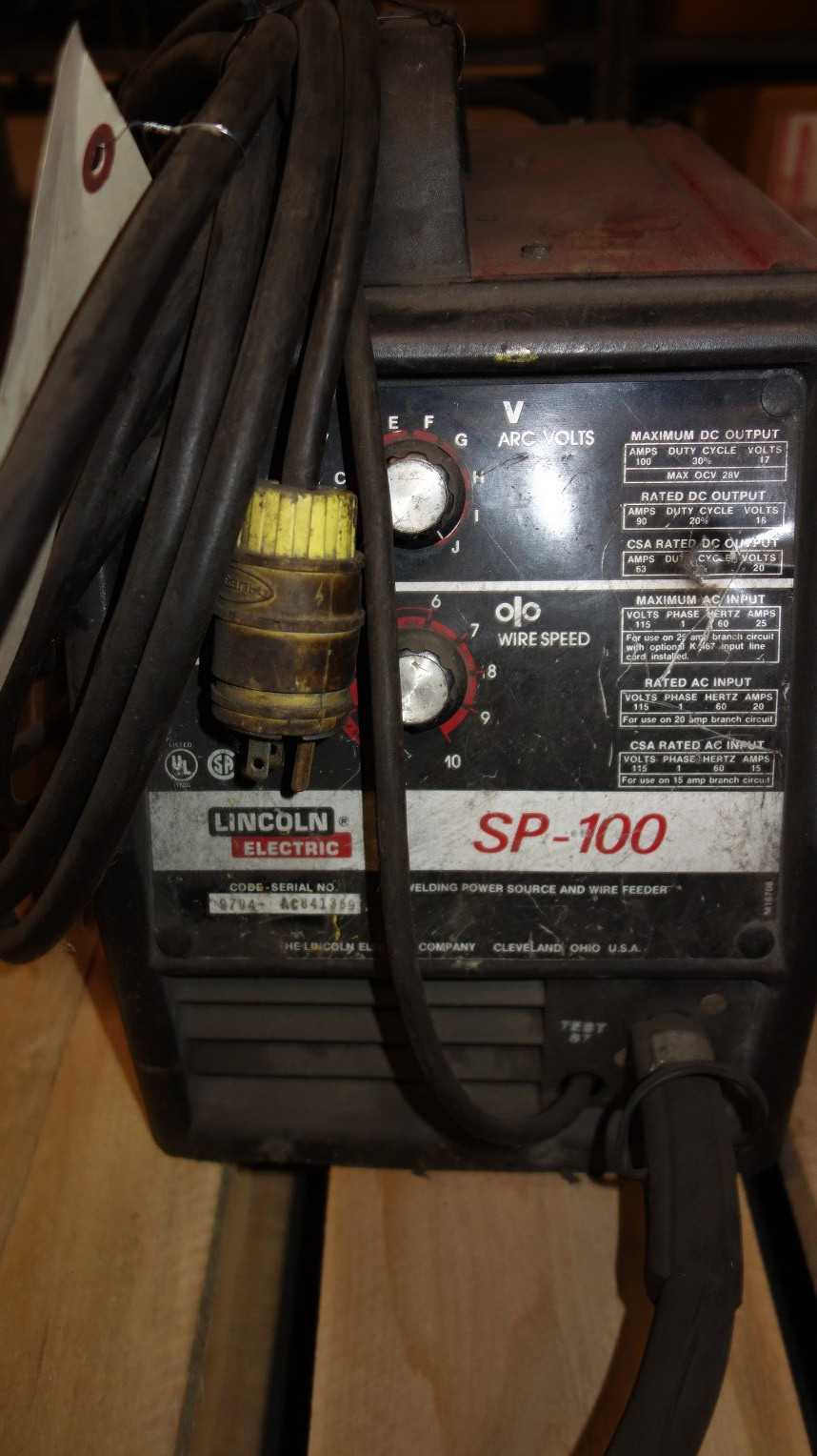 LINCOLN ELECTRIC SP-100 120V-AC WIRE ARC WELDER - WELDING EQUIPMENT
