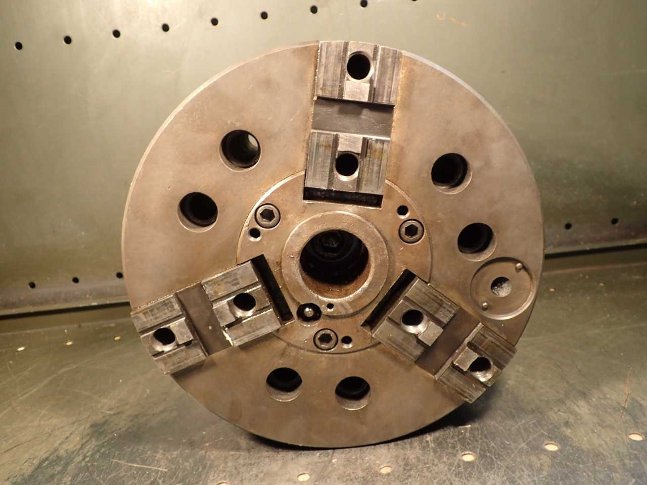 10" CNC Power Lathe Chuck: Standard Tongue & Groove Top Jaws A2-8 Back - HOLEMAKING TOOLS
