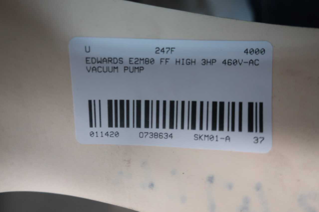 EDWARDS E2M80FF ROTARY VANE 3HP 460V-AC VACUUM PUMP - VACUUM PUMP