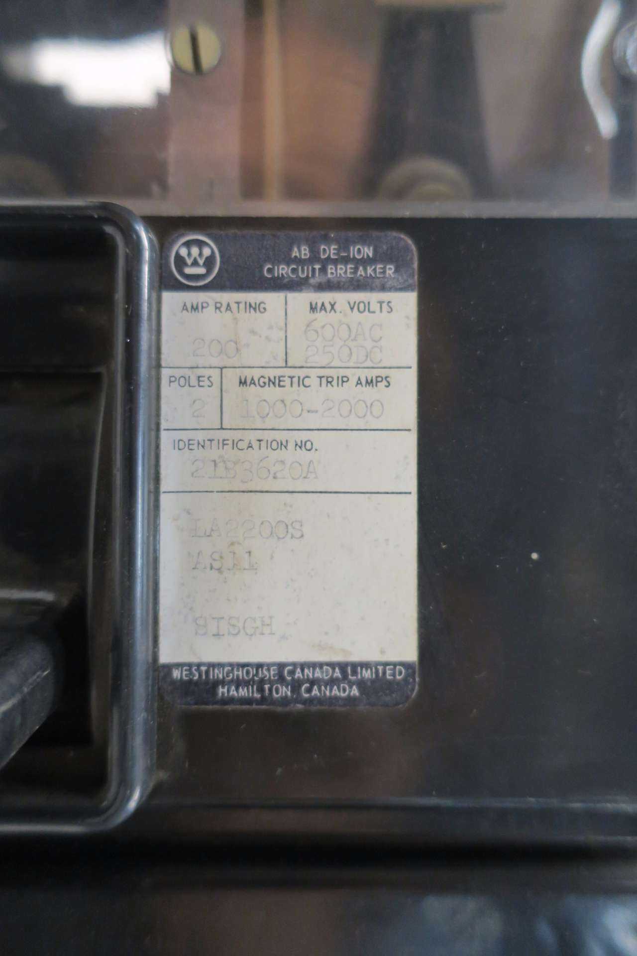 WESTINGHOUSE LA2200S AB DE-ION 2P 200A AMP 600V-AC CIRCUIT BREAKER - CIRCUIT BREAKERS