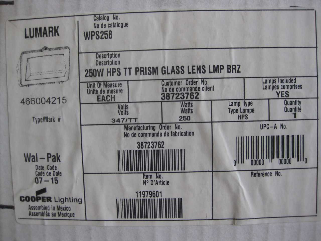COOPER LIGHTING ( QTY 3 ) - LIGHTING
