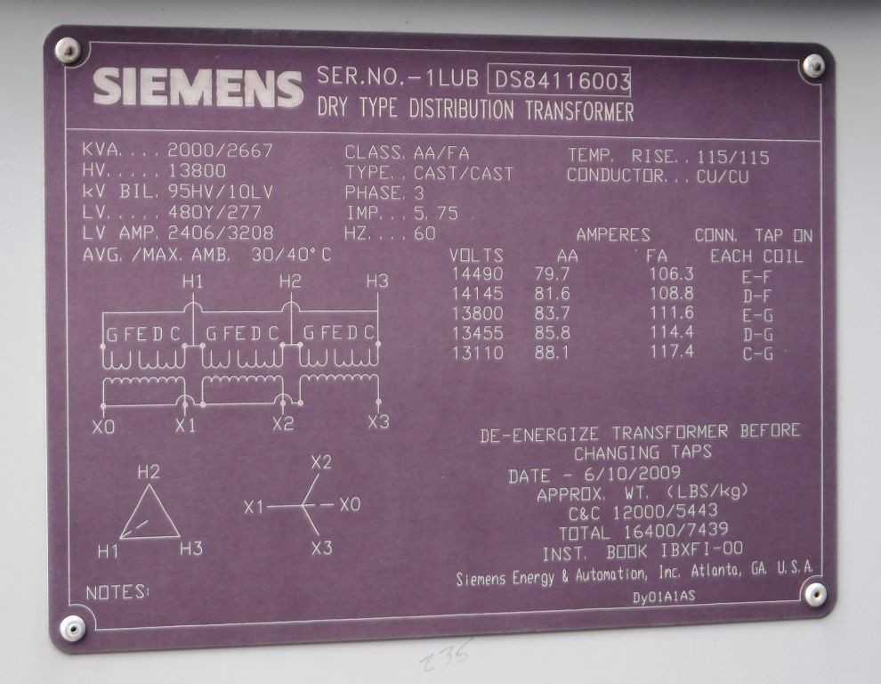 Siemens Dry Type Cast-Coil Transformers - POWER GENERATORS