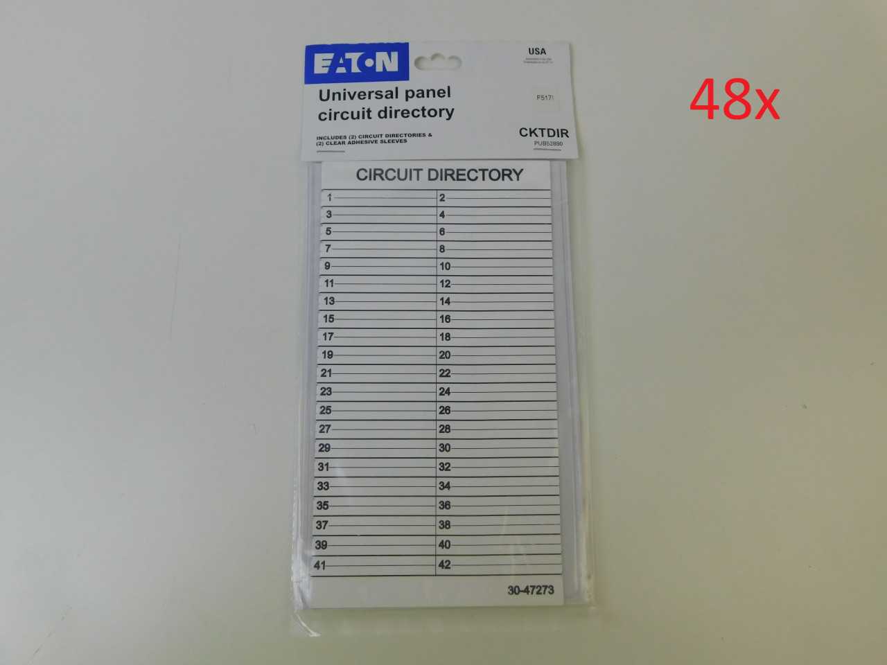 Lot of Quantity 48x CKTDIR Electrical Loadcenter Directory Labels - ELECTRICAL COMPONENTS