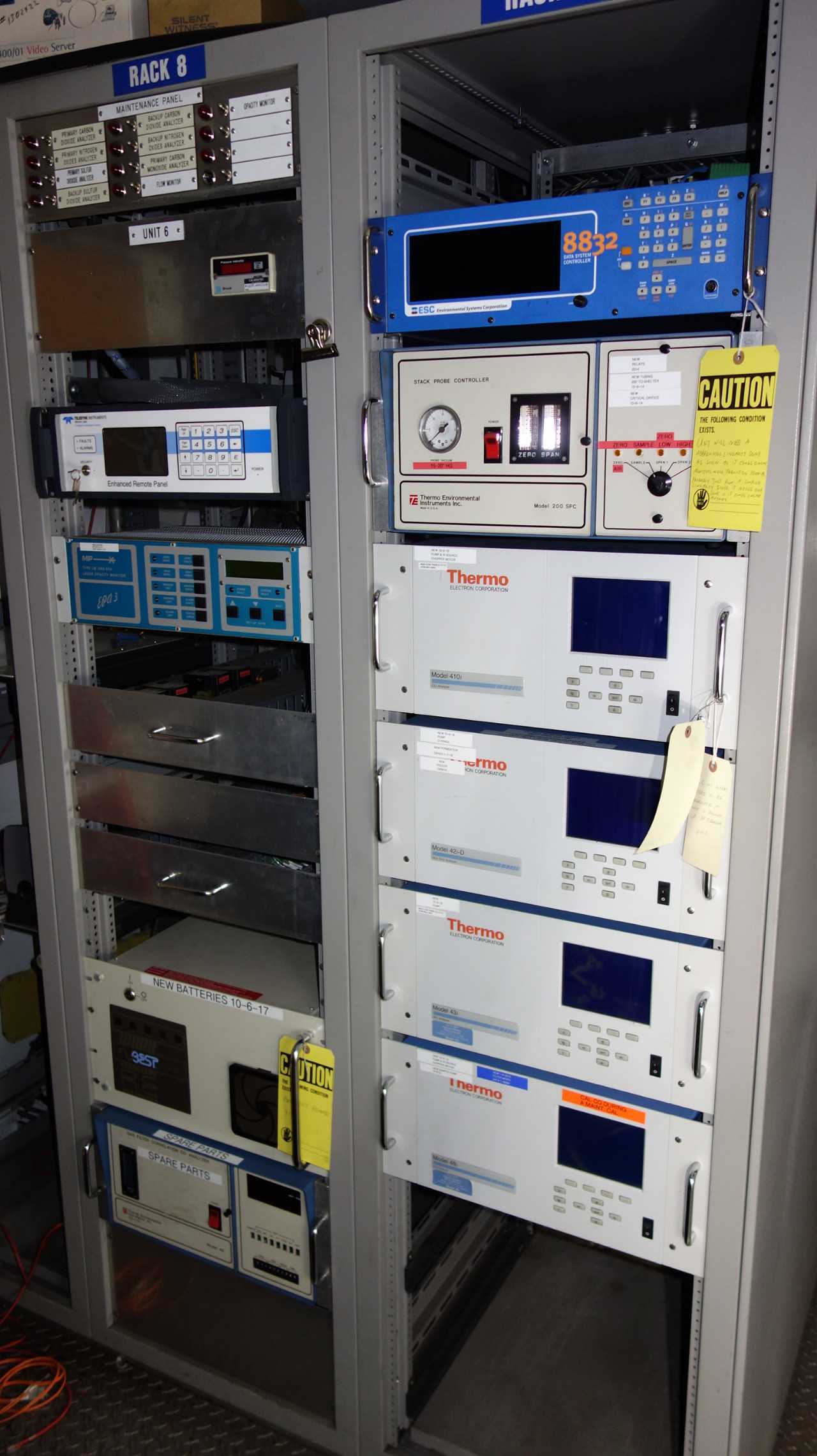 CONTENTS OF RACK, THERMO, ESC, TELEDYNE ANALYZERS - ANALYZER