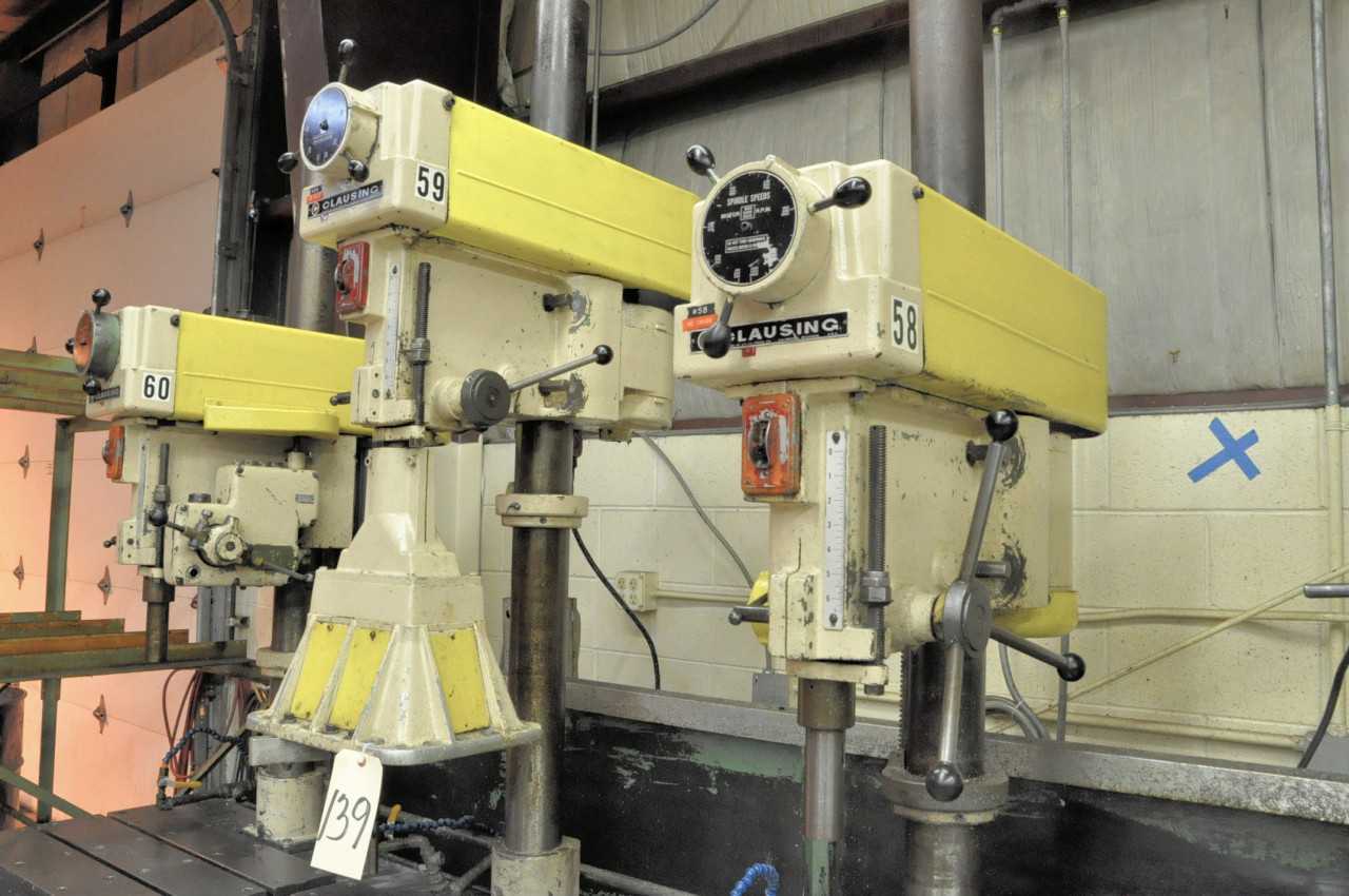 CLAUSING 900-1,800 RPM 20" Model 22V-1, 4-Head Production Drill - UPRIGHT DRILL PRESSES