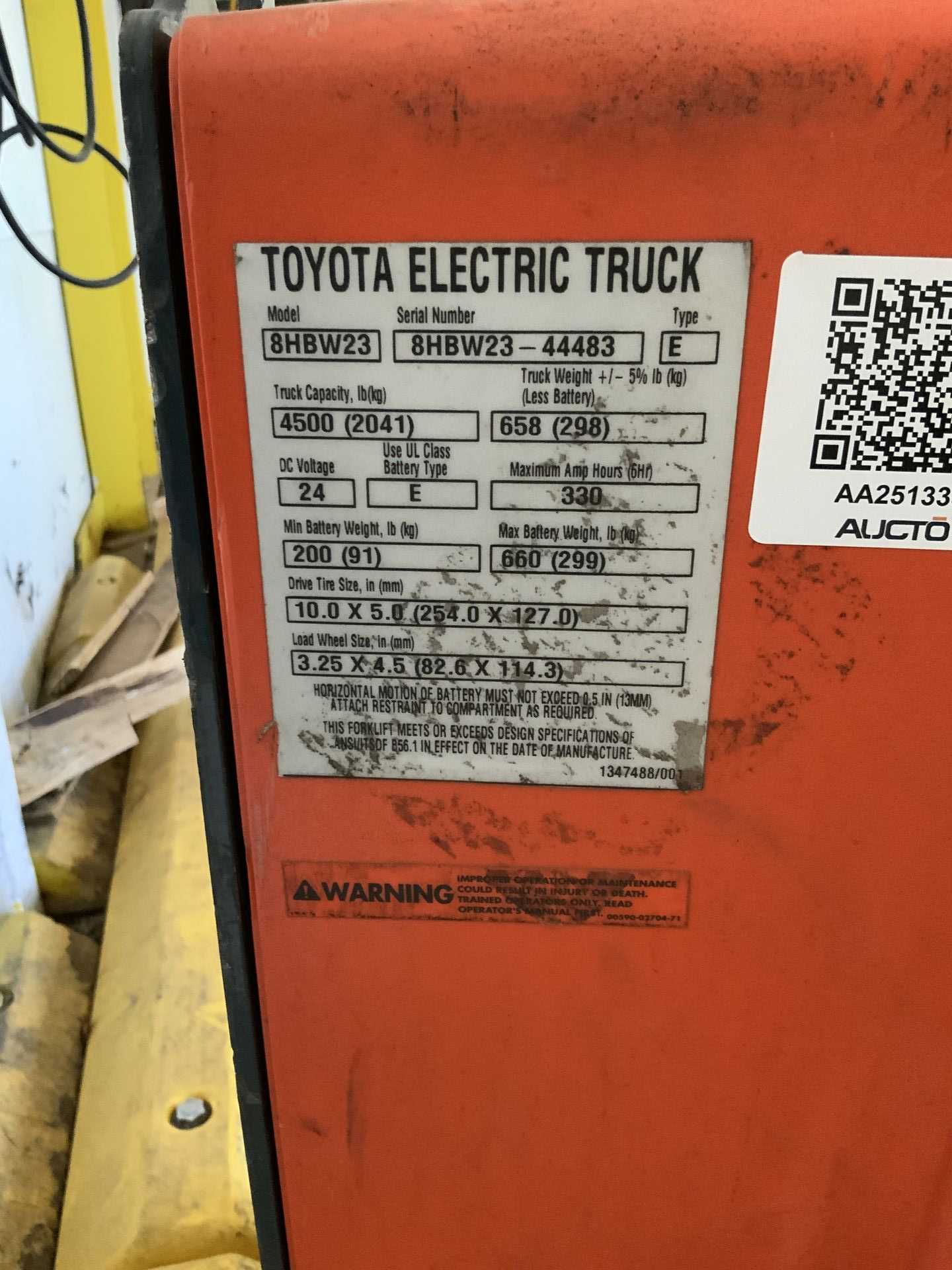 TOYOTA 8HBW23 ELECTRIC PALLET TRUCK - MATERIAL HANDLERS