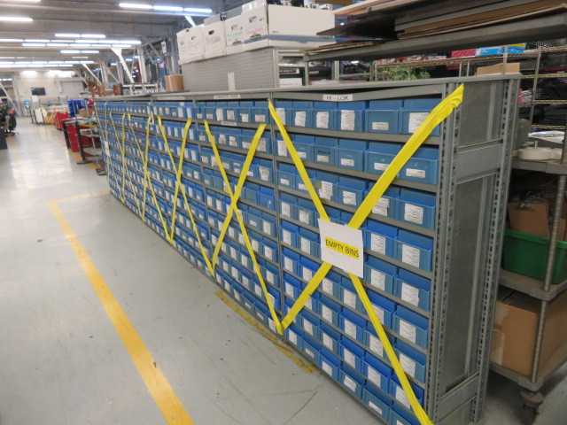 Metal Shelving with plastic containers - MISCELLANEOUS