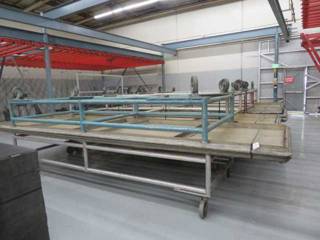 Aluminum Tables on wheels, 5' X 20' approx. (2) - MATERIAL HANDLING