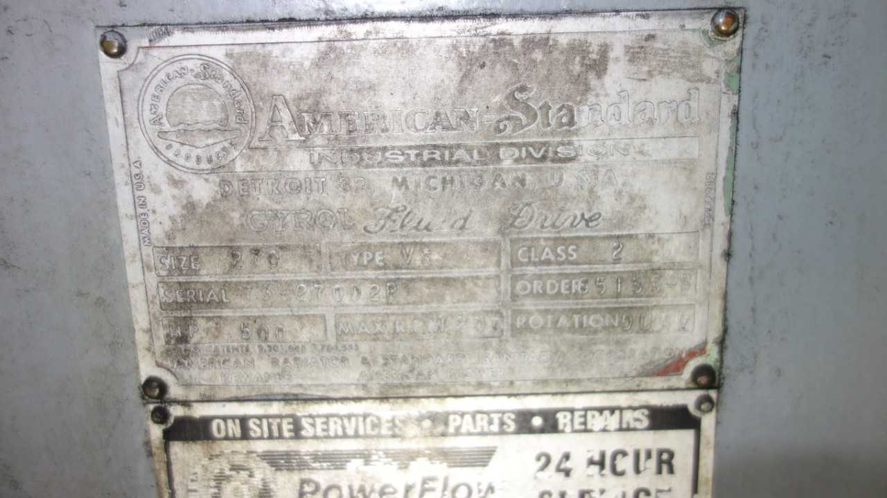 AMERICAN STANDARD VS 500HP 270 GYROL FLUID DRIVE - GEAR REDUCERS