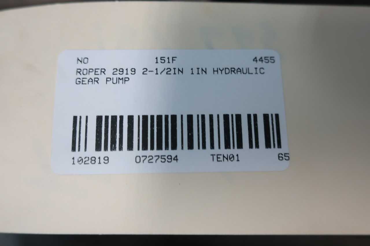 ROPER 2919 2-1/2IN 1IN HYDRAULIC GEAR PUMP - GEAR PUMP