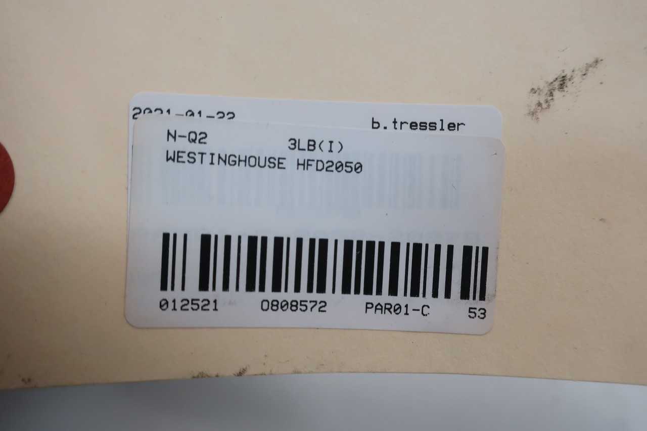 WESTINGHOUSE HFD2050 MOLDED CASE CIRCUIT BREAKER 2P 50A 600V-AC - CIRCUIT BREAKERS