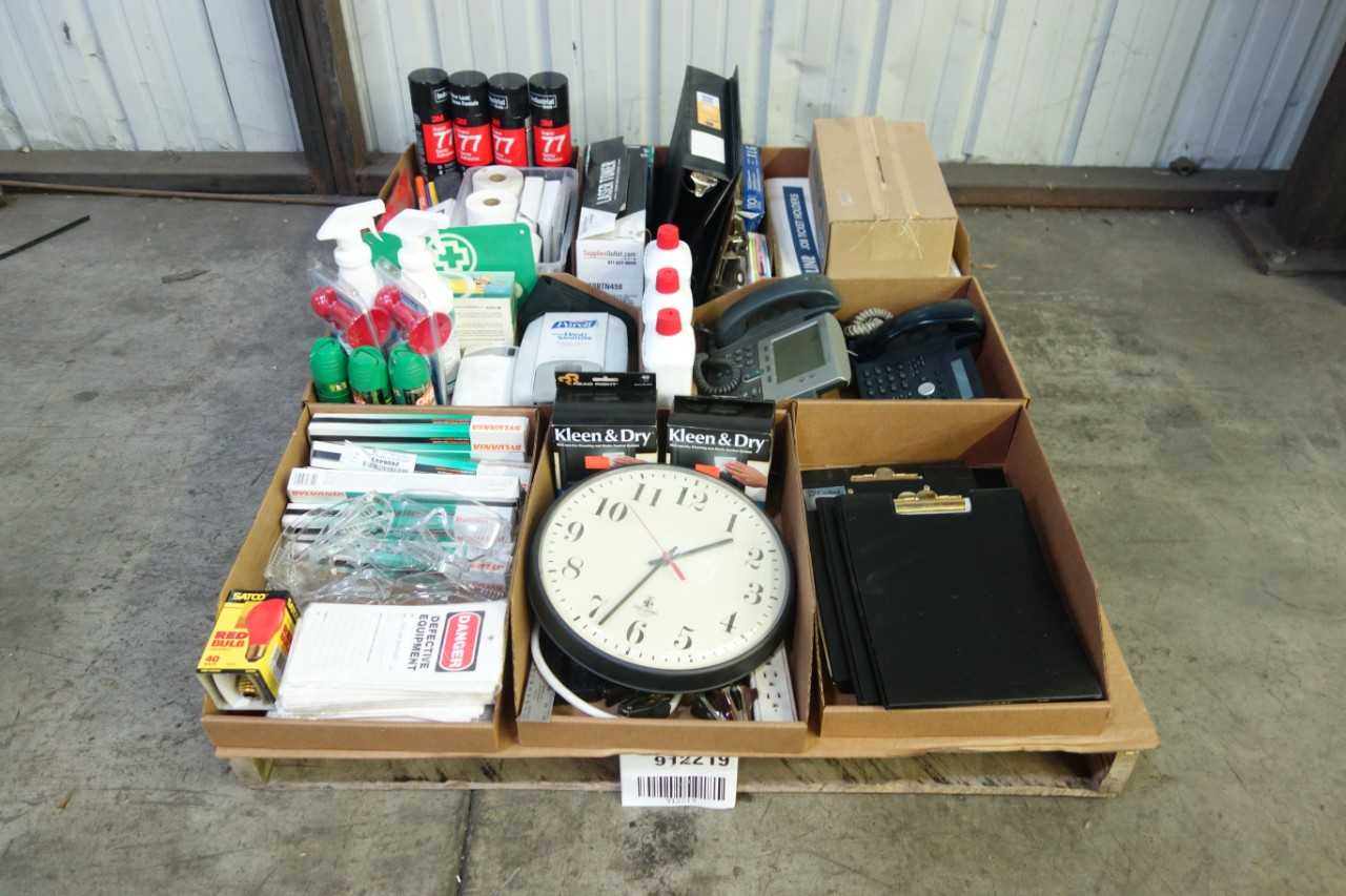 PALLET OF ASSORTED OFFICE SUPPLIES - PLANT & FACILITY EQUIPMENT