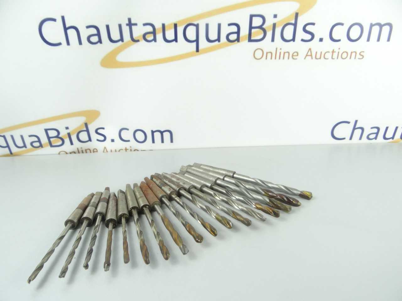 Lot of 17 Carbide Tipped 1MT Taper Shank Drills - MACHINING EQUIPMENT PARTS