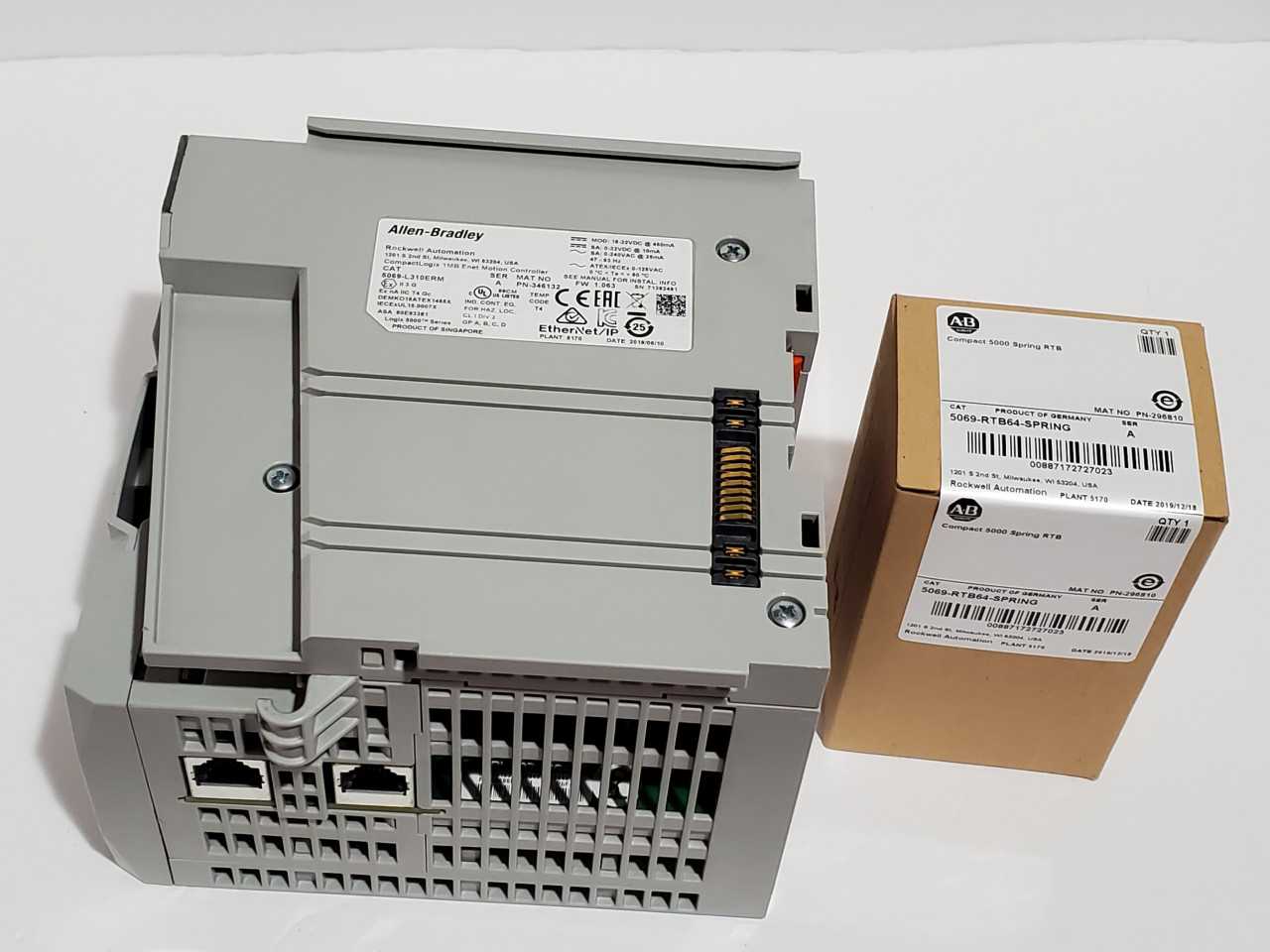 Allen Bradley CompactLogix 5069-L310ERM Plus Brand new 5069-RTB64 Spring - AUTOMATION & CONTROLS