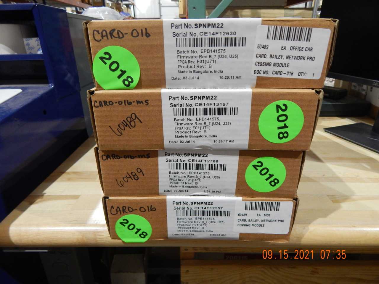 INVENTORY LIST OF ABB BOARDS FROM CONTROL ROOM CHANGE OUT - INDUSTRIAL PARTS