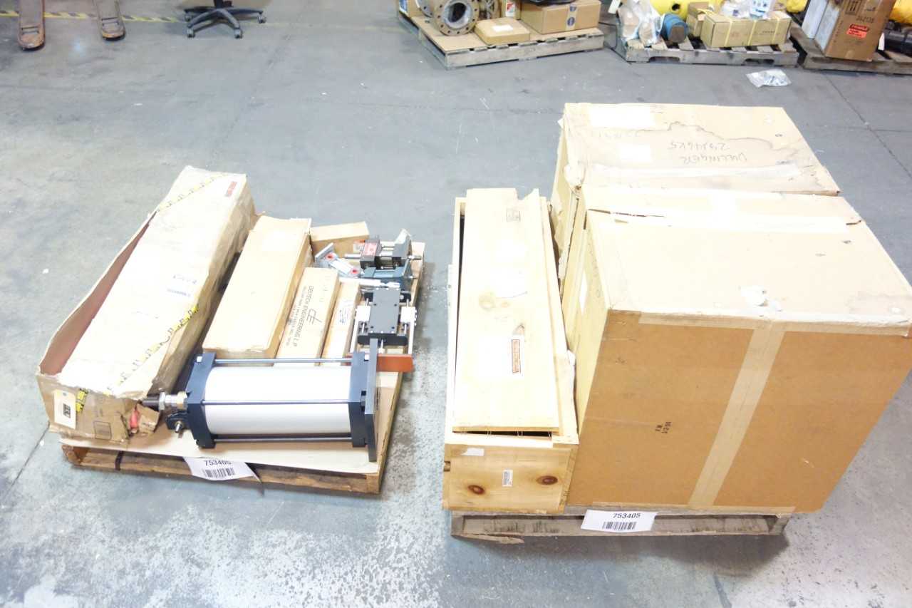 2 PALLETS OF ASSORTED PNEUMATIC CYLINDERS, PARTS, FILTERS,GRIPPER,LUBRICATOR - PNEUMATIC CYLINDERS & ACTUATORS
