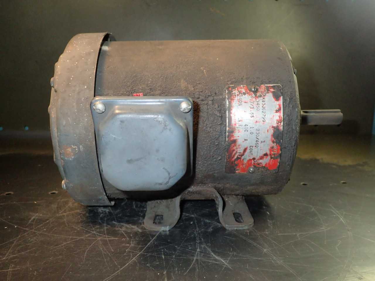 GE 5K43J2799 Electric Motor: 1HP 3450-RPM 230/460V fr. L-56 5/8" Shaft - ELECTRIC MOTORS