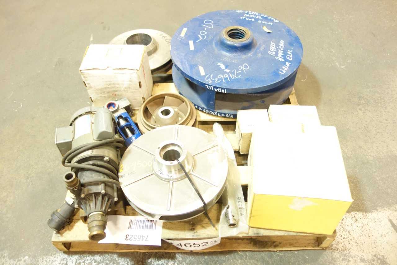1 PALLET OF ASSORTED PUMPS, PUMP REPLACEMENT PARTS-MARATHON, CHESTERTON, FLOWSERVE - PUMPS