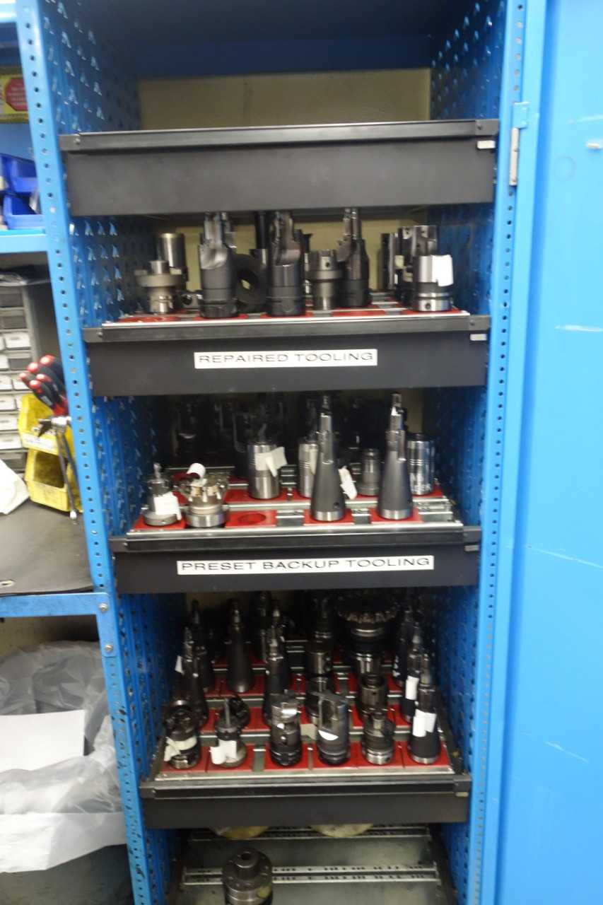 Shelving and work bench, contents excluded - SHELVING