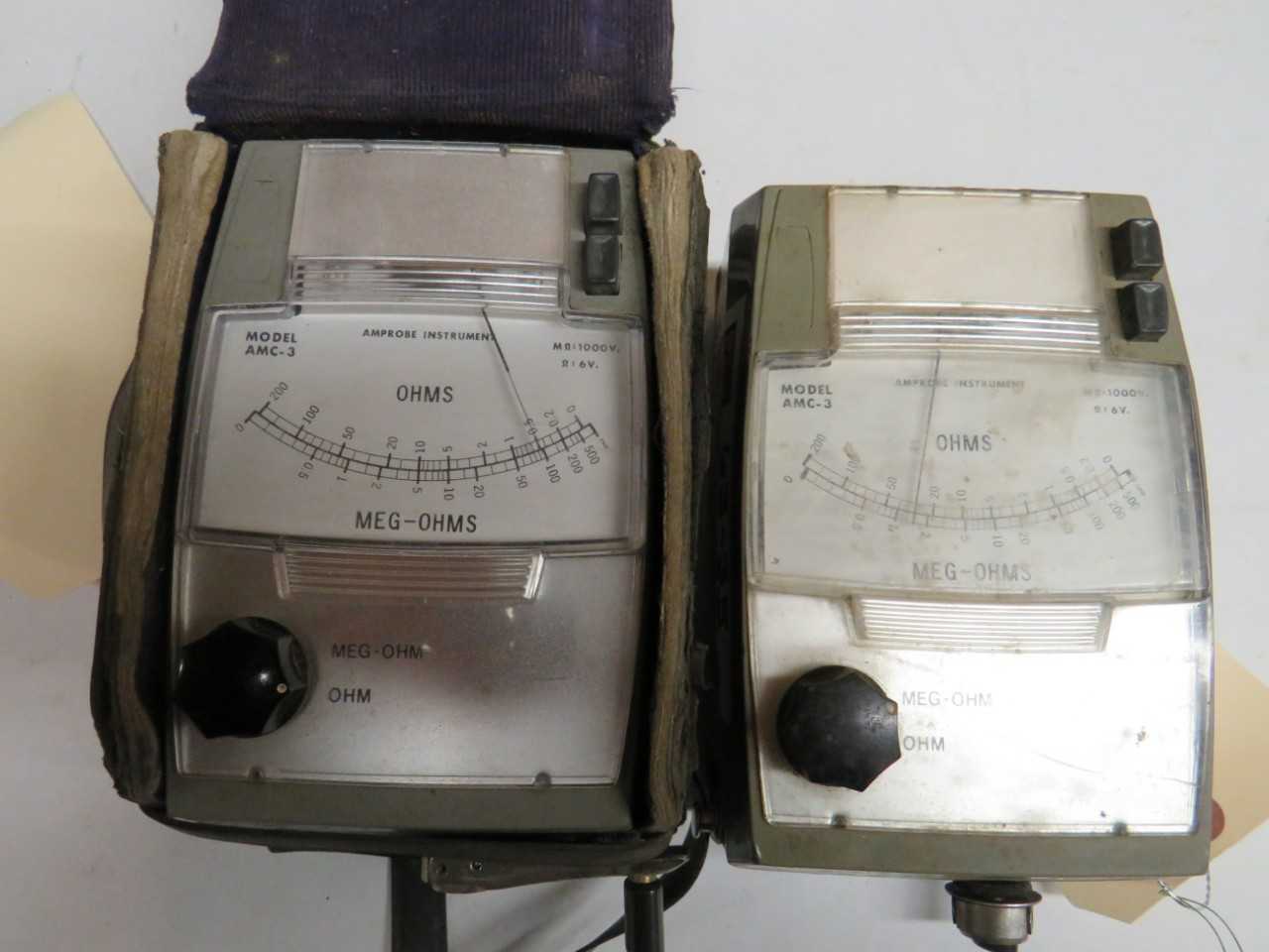 LOT 2 MEG-OHMS MODEL AMC-3 AMPROBE INSTRUMENT INSULATION& RESISTANCE TESTER - ELECTRICAL COMPONENTS