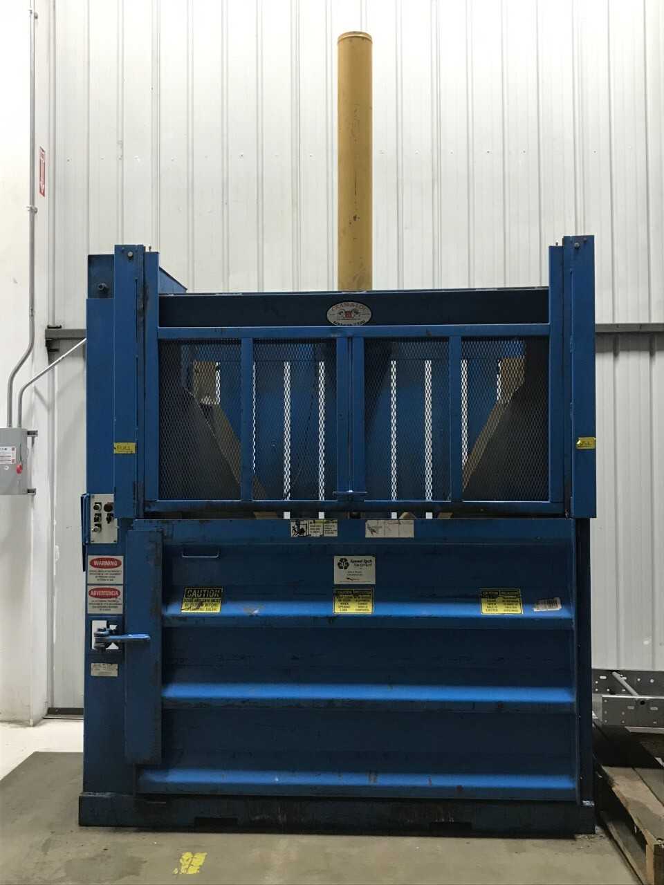 Vertical Corrugate Baler - J. V. Mfg. Vertical Baler Cram-A-Lot 7VB 72S - BALERS