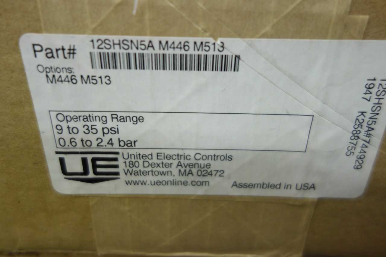 LOT OF 22 UNITED ELECTRIC CONTROLS 12SHSN5A PRESSURE SWITCHES, M446, M513 - ELECTRICAL COMPONENTS