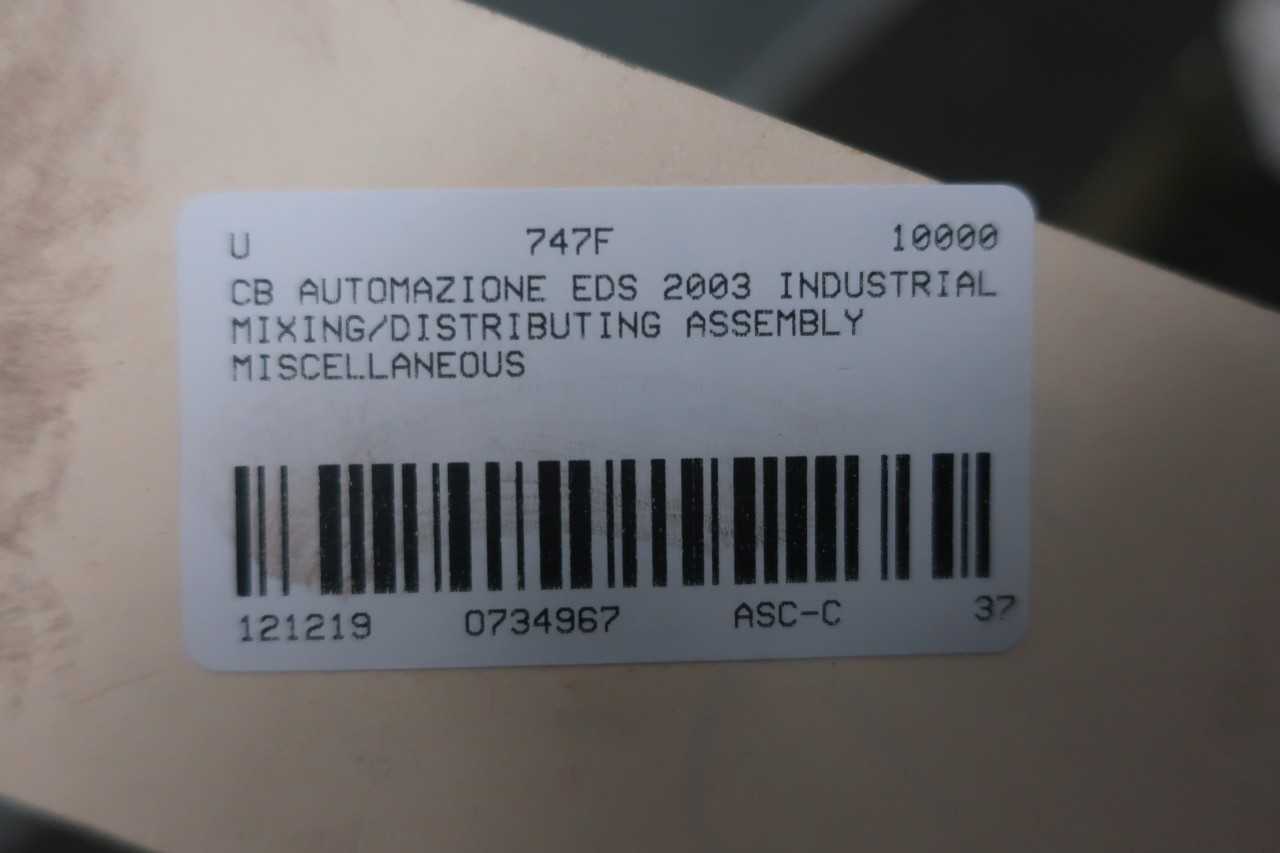 CB AUTOMAZIONE EDS 2003 INDUSTRIAL MIXING DISTRIBUTING ASSEMBLY MISCELLANEOUS - PLANT & FACILITY