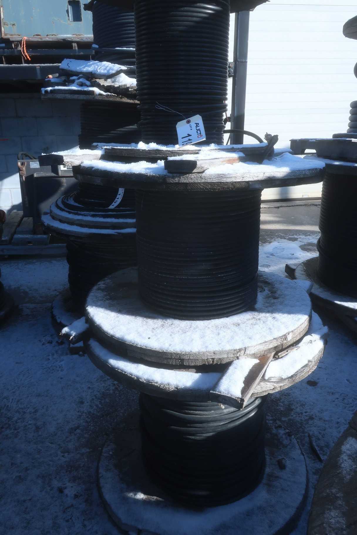 3 SPOOLS OF ASSORTED INSULATED CABLE-WIRE - ELECTRICAL COMPONENTS