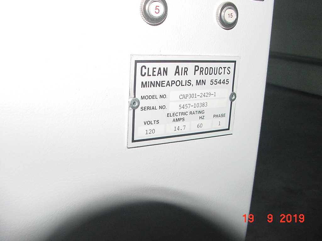 CLEAN AIR PRODUCTS CAP 301-2429-1 LAMINAR FLOW BENCH - LAB & SCIENTIFIC