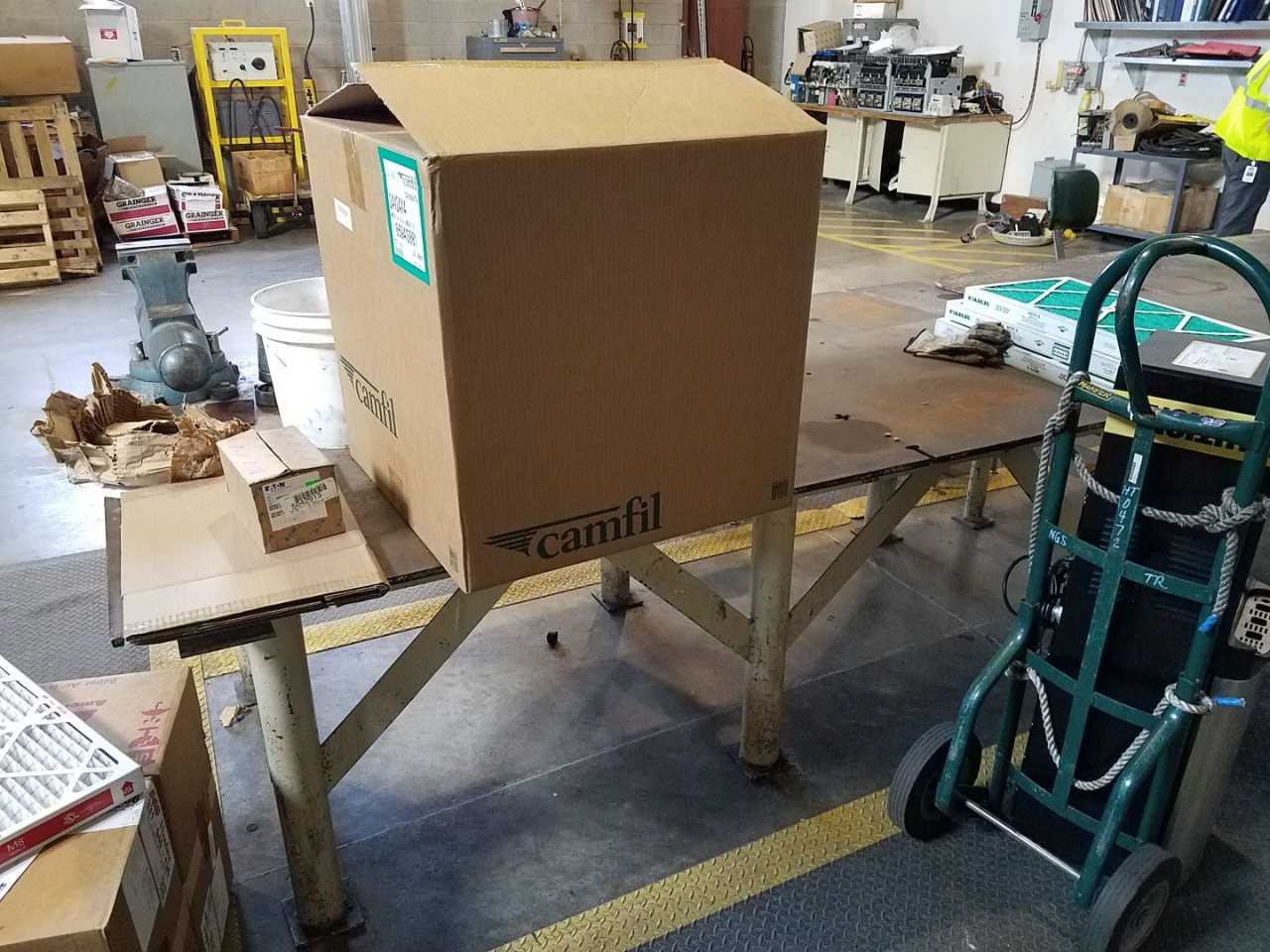 8' x 4' steel work table with Wilton 6" vise - PLANT & FACILITY
