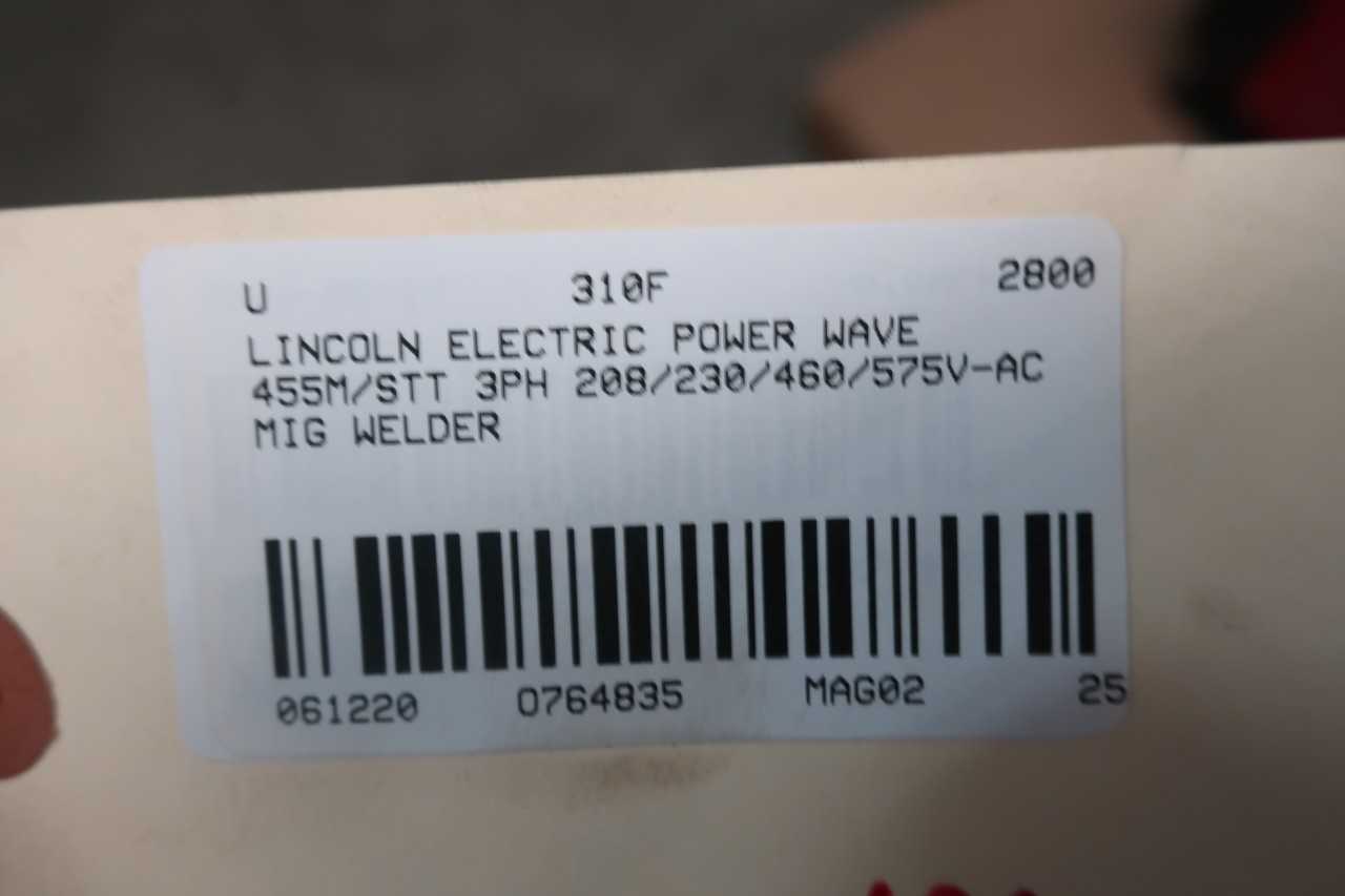 LINCOLN ELECTRIC POWER WAVE 455MSTT 3PH 208230460575VAC MIG WELDER - WELDING EQUIPMENT