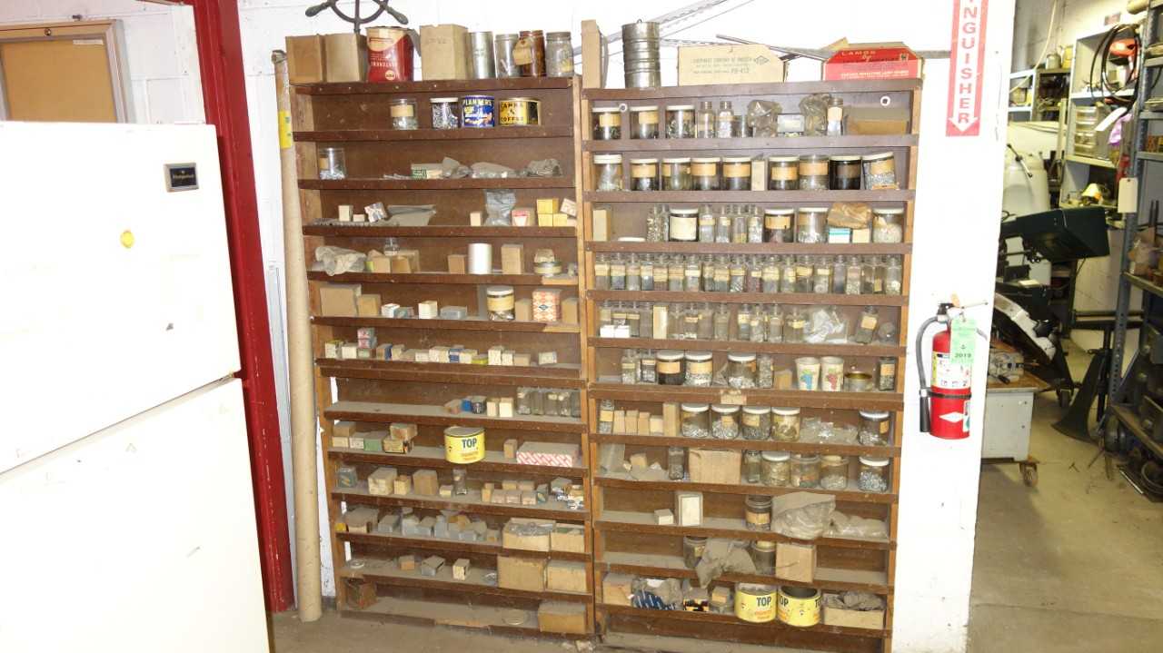 CONTENTS OF 2 SECTIONS OF SHELVING, ASSORTED HARDWARE, BOLTS, NUTS, STUDS
