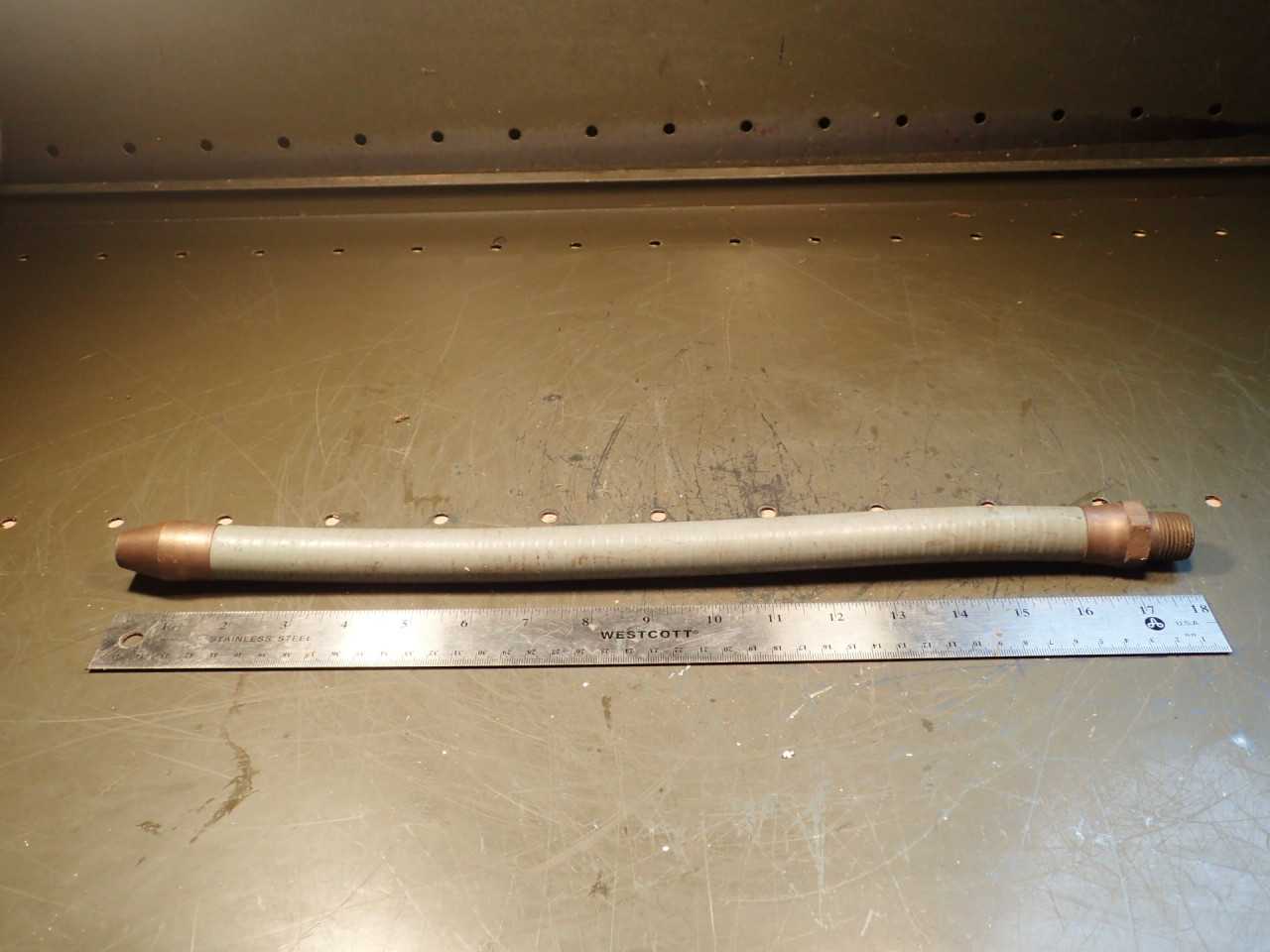 Flexlube Type F2 Coolant Nozzle Brass Tip: 18" Long 1/2" Opening 1/2" NPT Thread - MACHINING ACCESSORIES & TOOLING