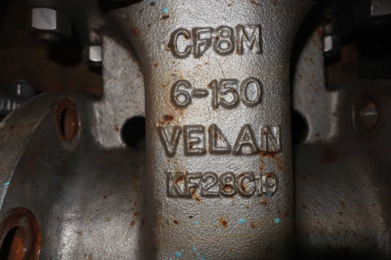 LOT OF 3 VELAN 6IN CLASS 150 FLANGED WEDGE GATE VALVES - KNIFE GATE VALVE