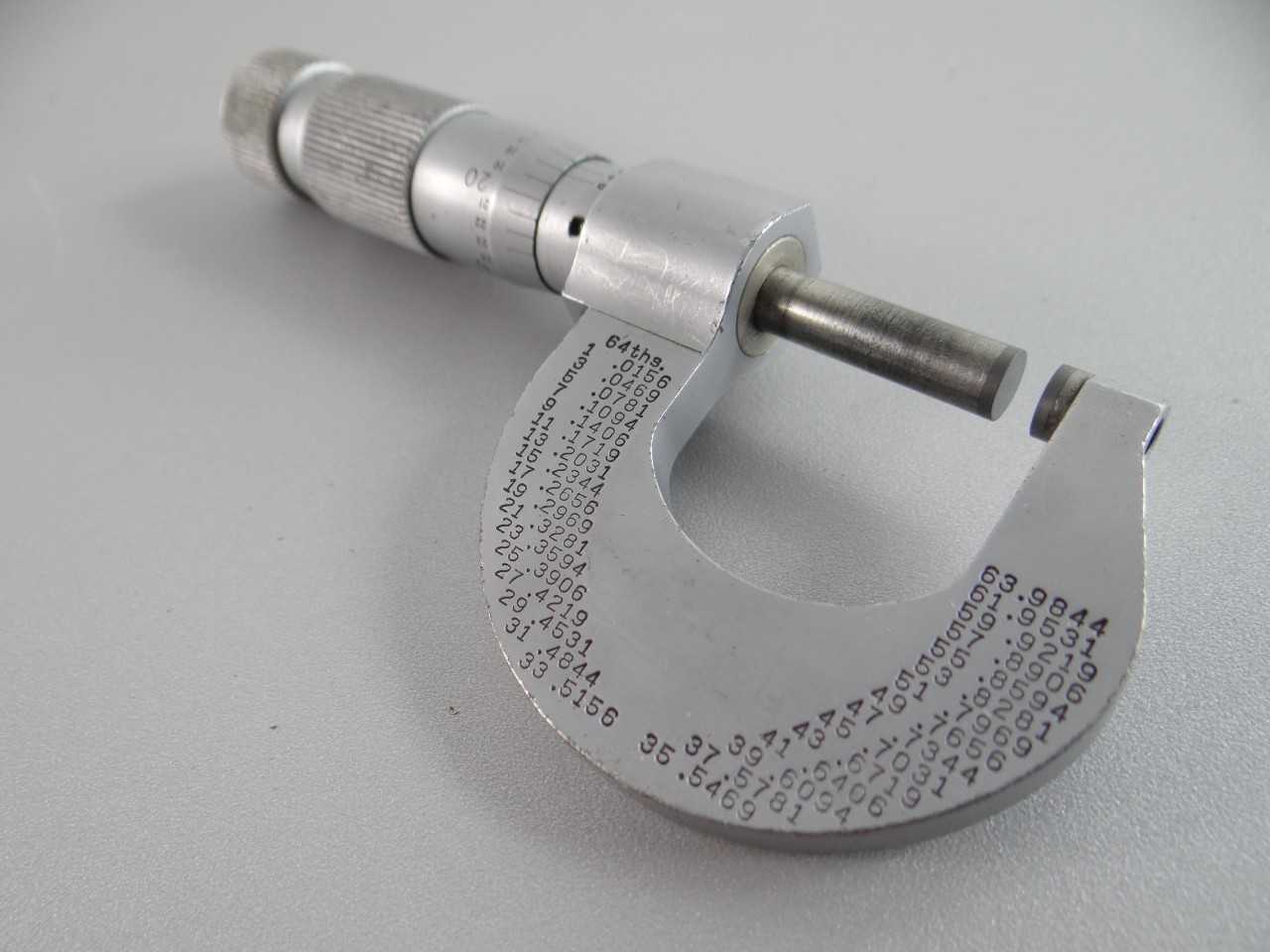 BROWN & SHARPE 0-1" MICROMETER NO1 SWISS MADE CARBIDE FACED 0001 - MACHINING ACCESSORIES & TOOLING