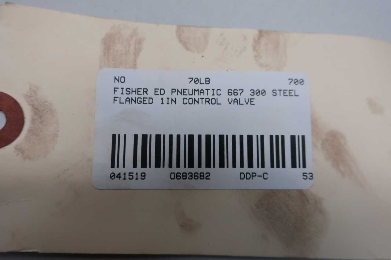 FISHER ED PNEUMATIC 667 300 STEEL FLANGED 1IN CONTROL VALVE - CONTROL VALVE