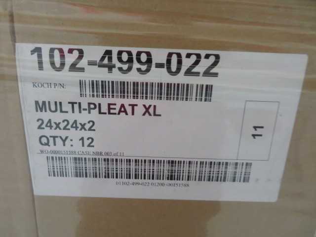 Koch Multi Pleat XL 24 X 24 X 2 Filters, NEW pallet (lot) - PLANT & FACILITY