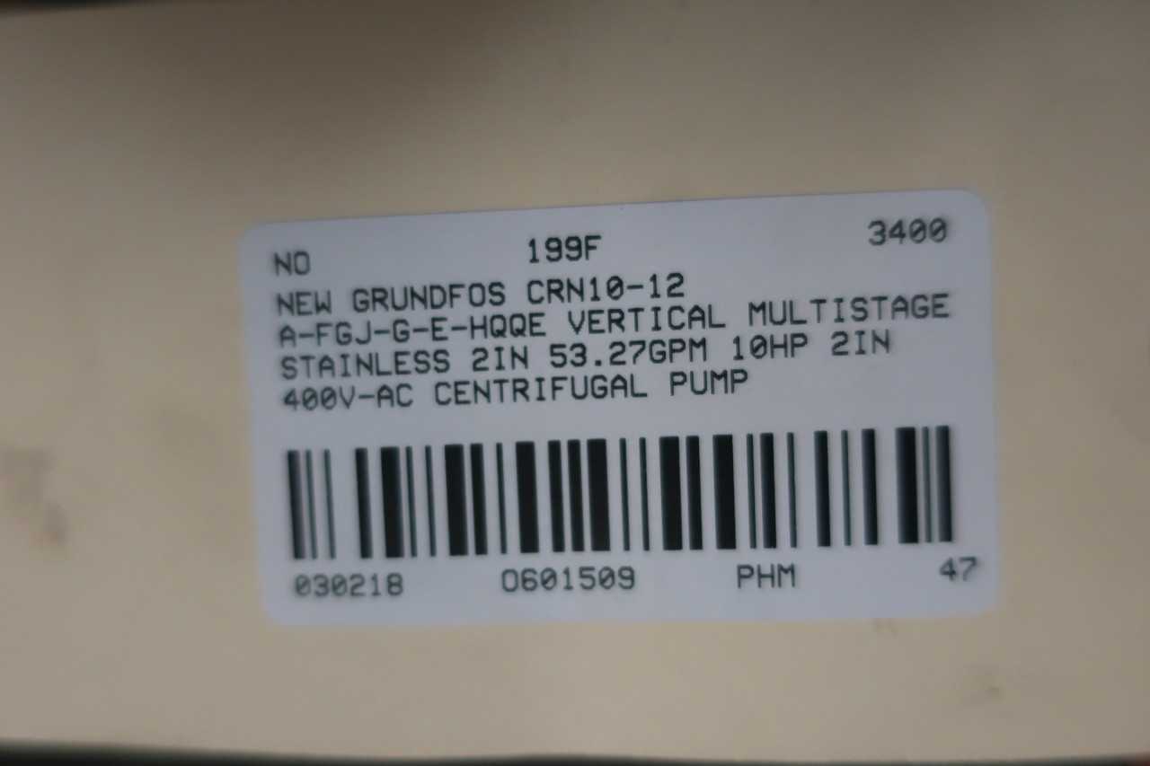 GRUNDFOS CRN10 VERTICAL MULTISTAGE CENTRIFUGAL PUMP - CENTRIFUGAL PUMP