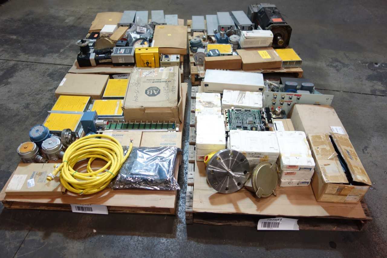 4 PALLETS OF ASSORTED ELECTRICAL, AUTOMATION, CONTROLS, CONTROLLER MODULES , SERVO MOTOR, CAM SWITCH,CIRCUIT BOARDS - AUTOMATION & CONTROLS