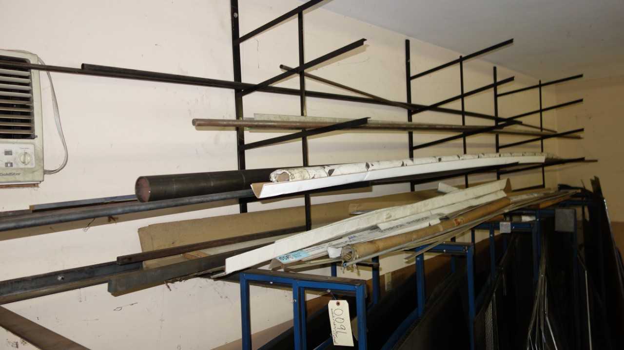 CONTENTS OF RACKING, ASSORTED STAINLESS SHEET METAL, STEEL RODS (ONLY METAL IN RACKS, NOT ON FLOOR) - TUBE LASER CUTTERS