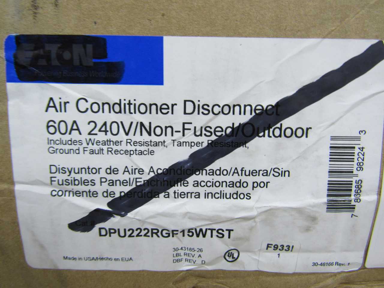 Lot of Qty 4x Eaton DPU222RGF15WTST Disconnect Switch Pullout - DISCONNECT SWITCHES