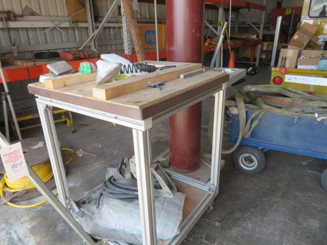 Aluminum Cart on wheels and Contents - MISCELLANEOUS