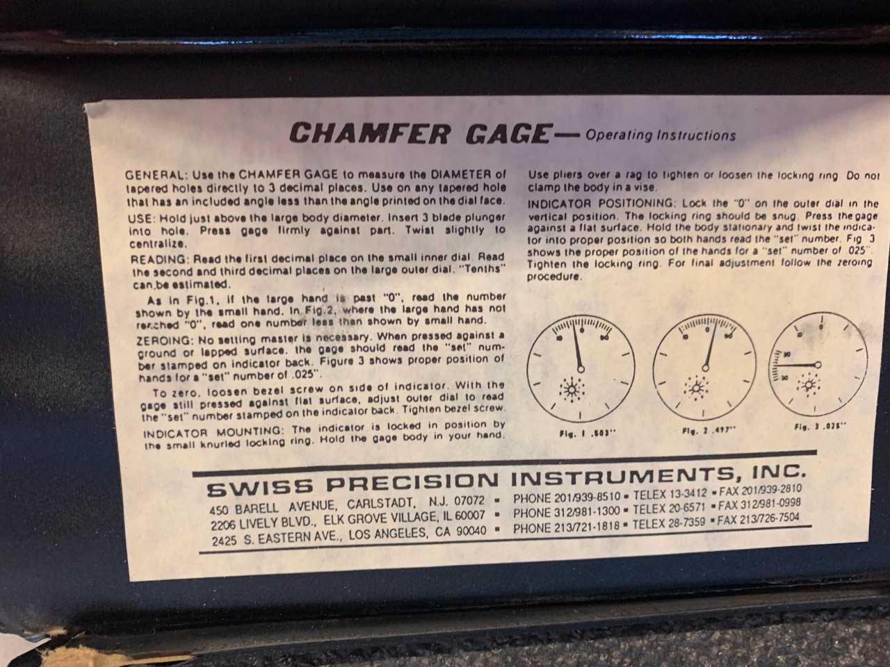 Chamfer Gage - ELECTRIC POWER TOOLS