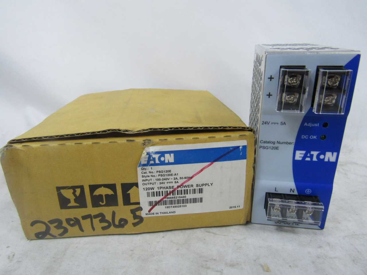Quantity of 1 New Surplus Eaton PSG120E Power Supply 5A 1Ph 120W - ELECTRICAL COMPONENTS
